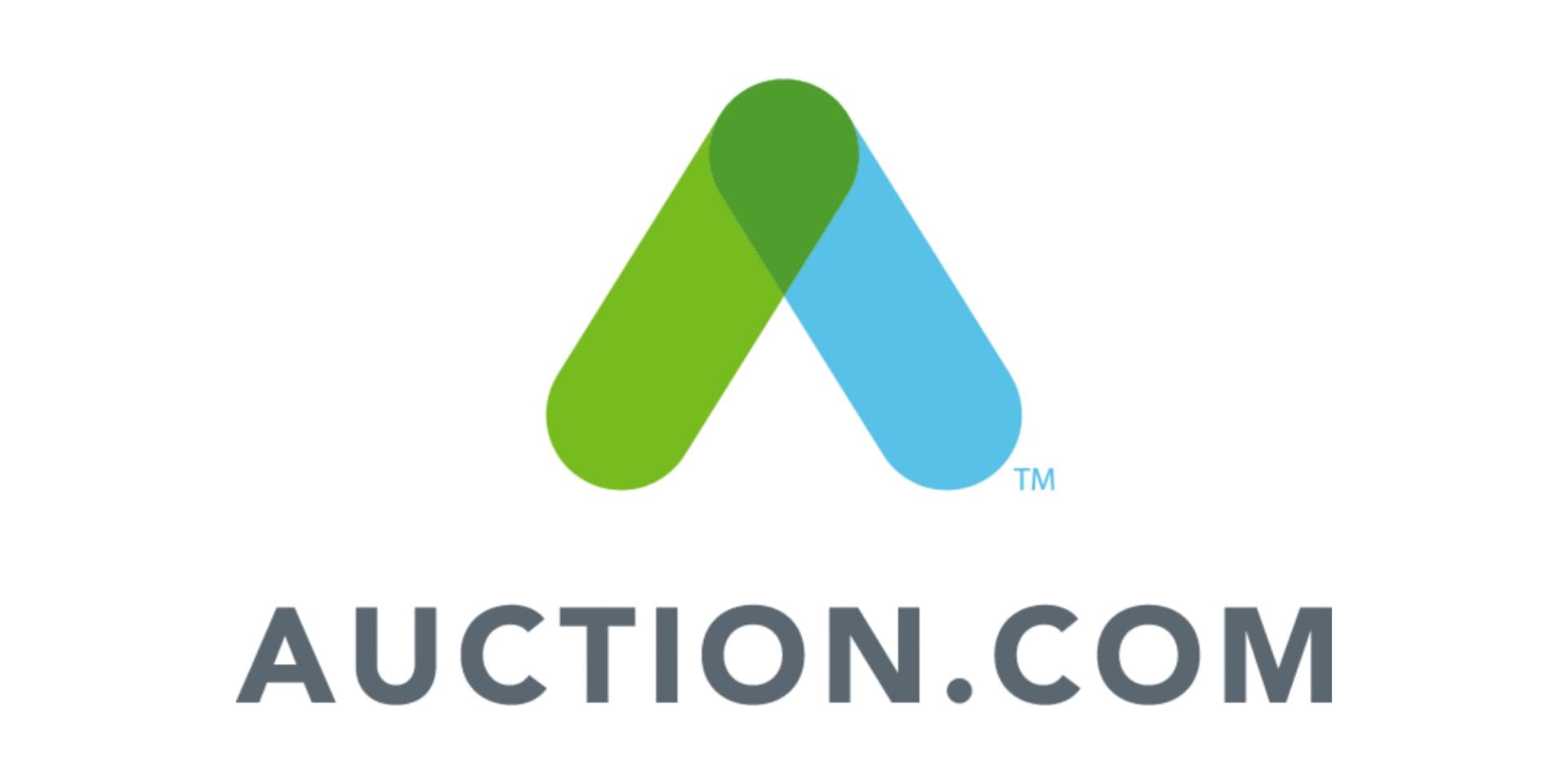 Auction.com logo with green and blue icon
