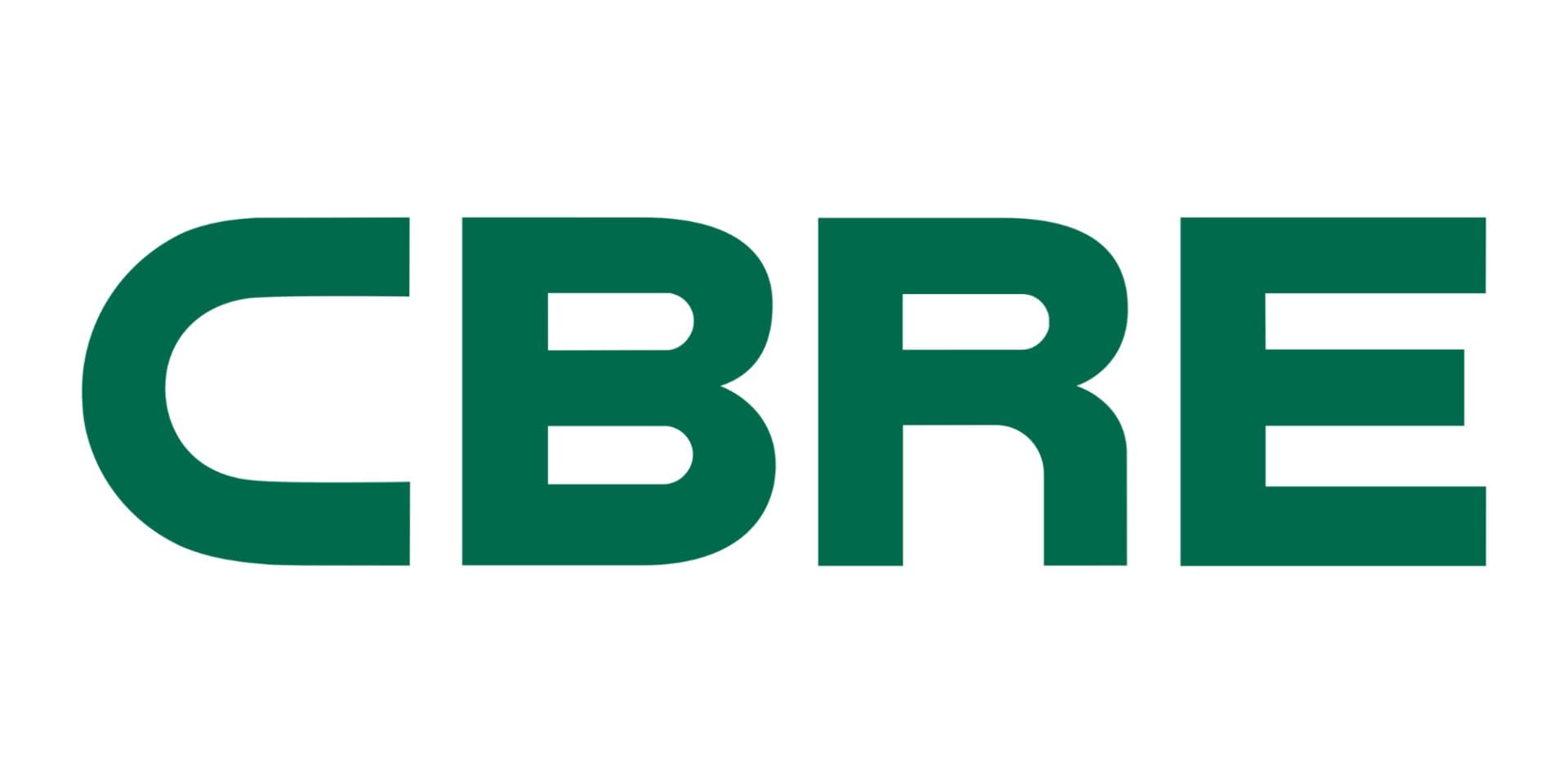 Big Green CBRE logo on white background