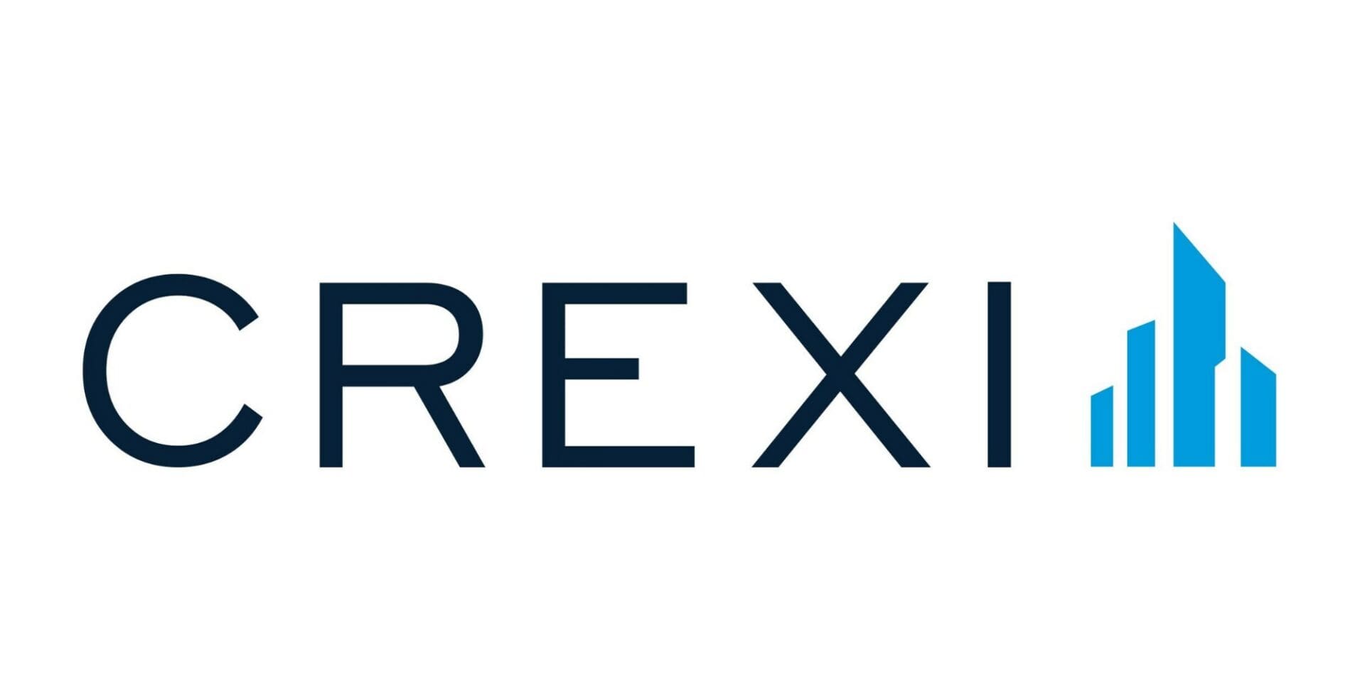CREXI logo with blue skyscraper icon