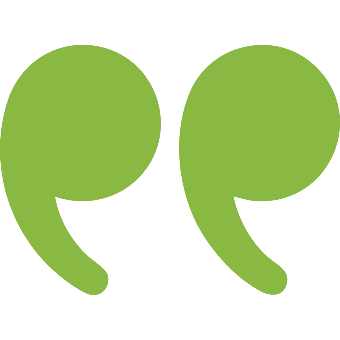 Green double quotation mark symbol